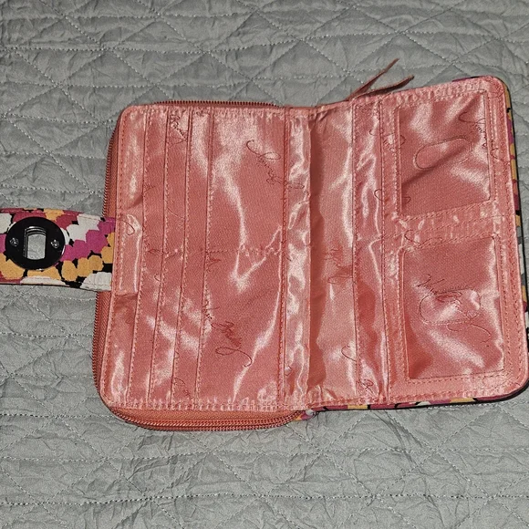 Vera Bradley Pixie Blooms Floral Wallet - Turnlock Zip Around Wallet - Picture 2 of 8